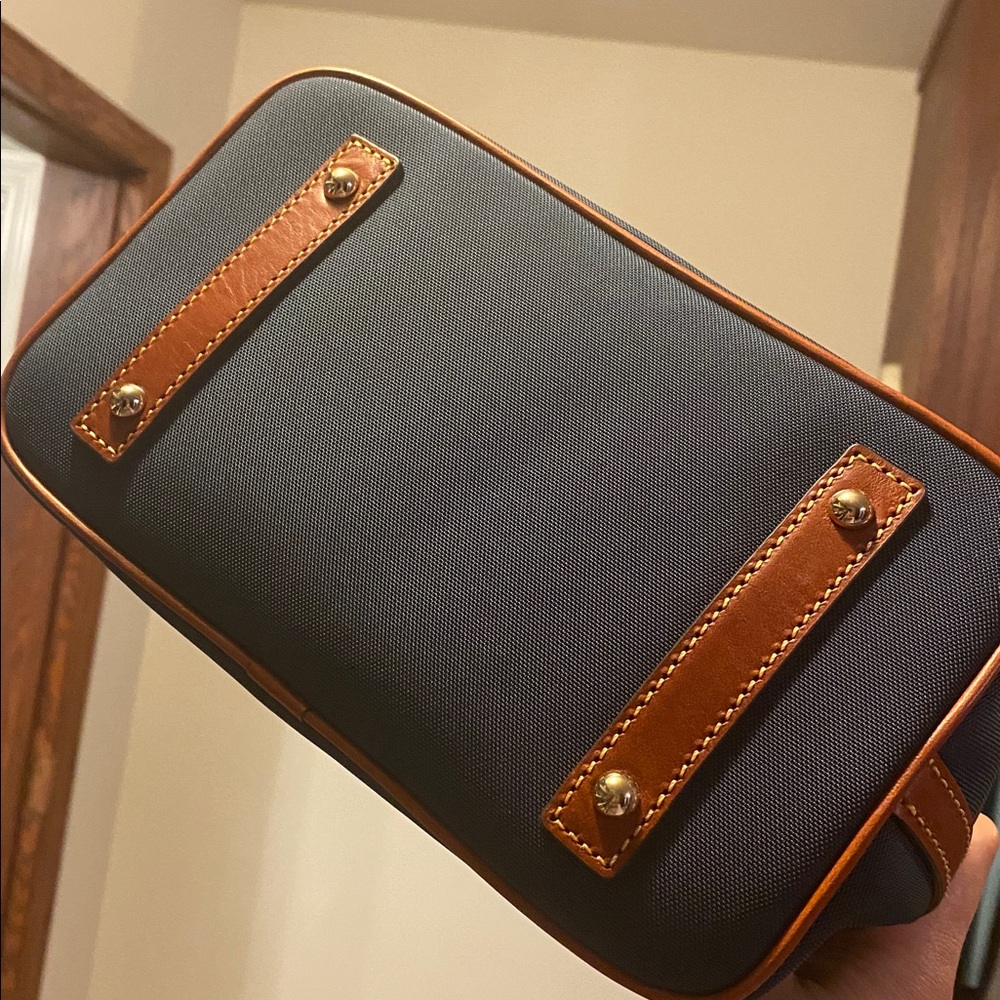 Dooney & Bourke Navy Blue and Brown Satchel - Picture 6 of 7